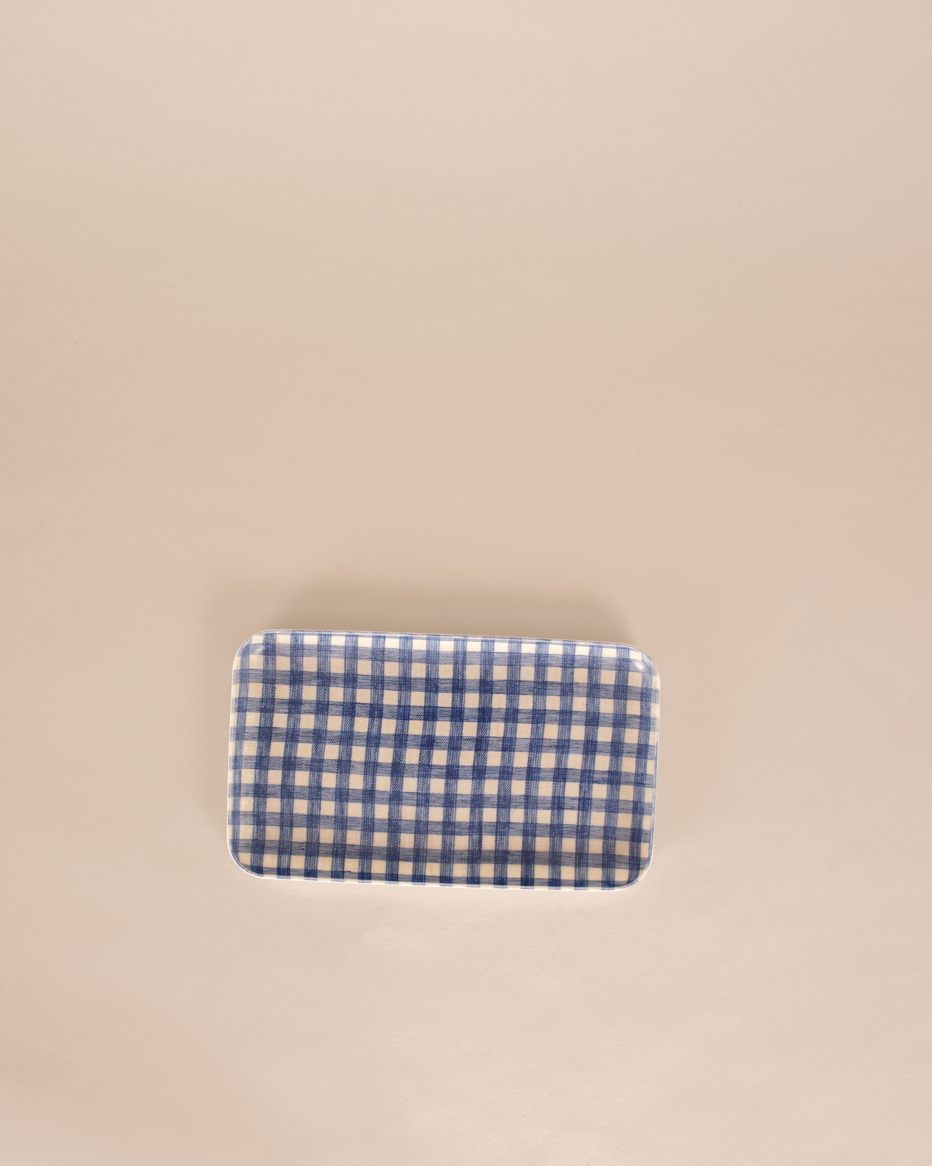Gingham Linen Coated Tray - GOOD FRIEND
