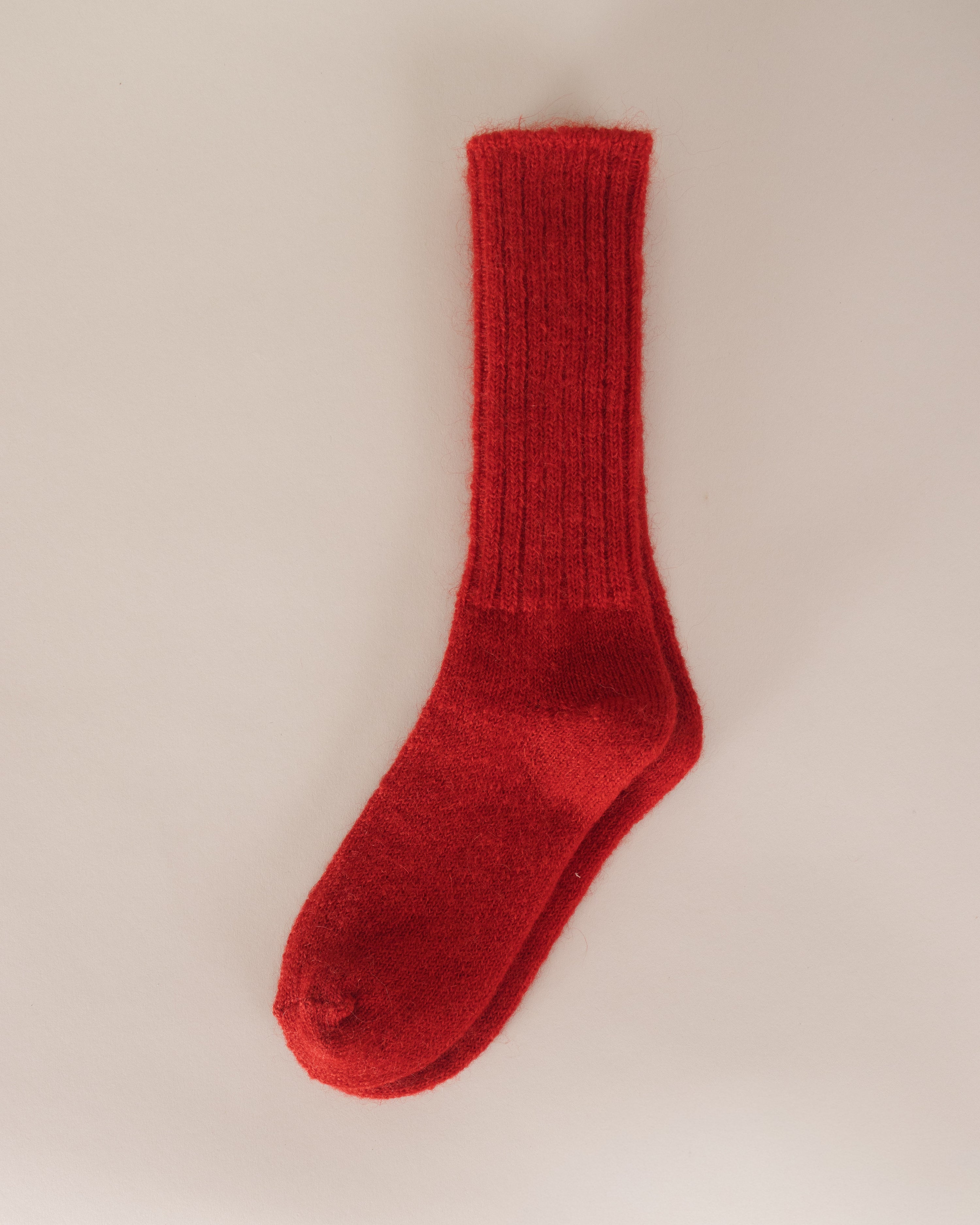 Red Mohair Socks