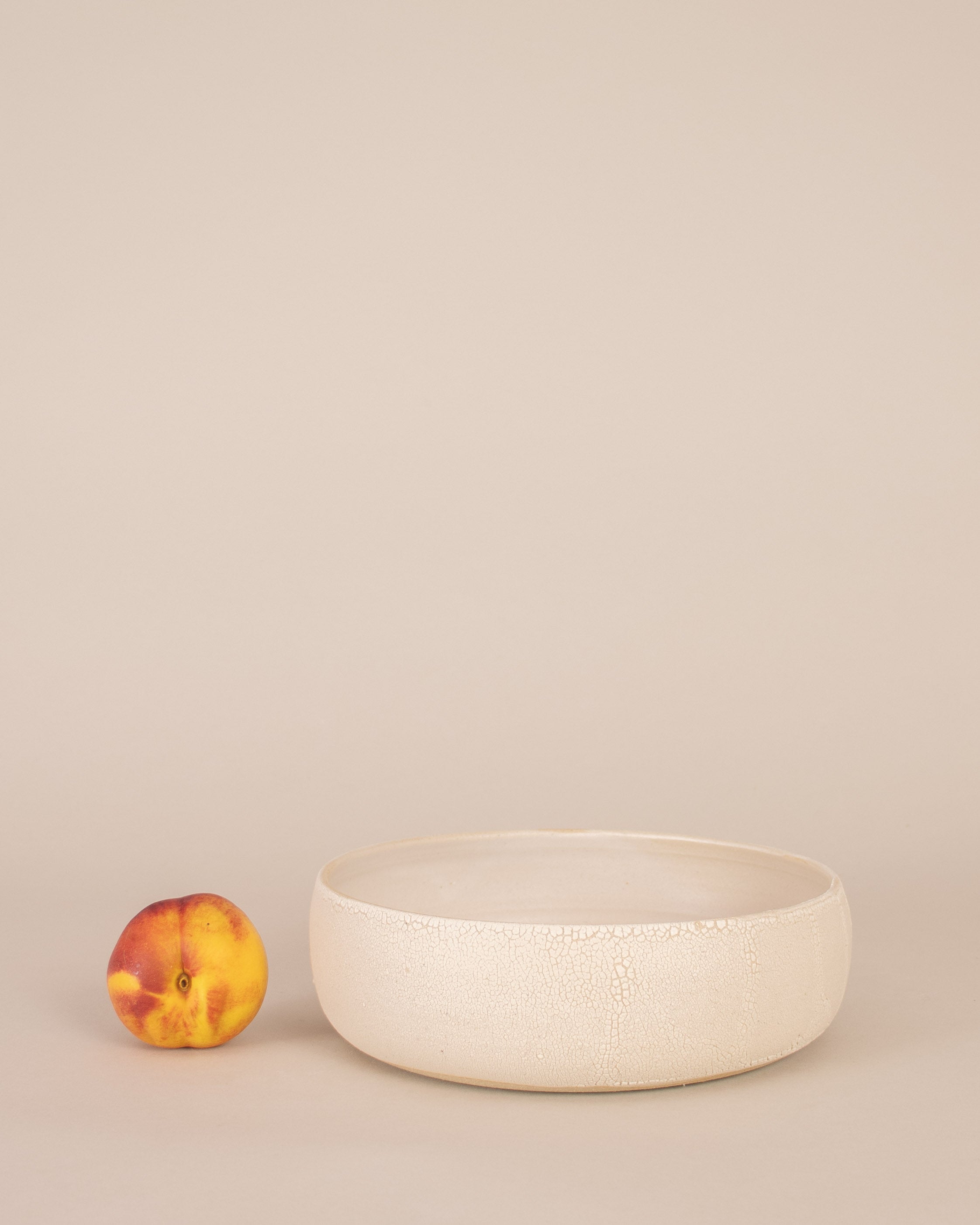 Shallow White Sand Serving Bowl - GOOD FRIEND